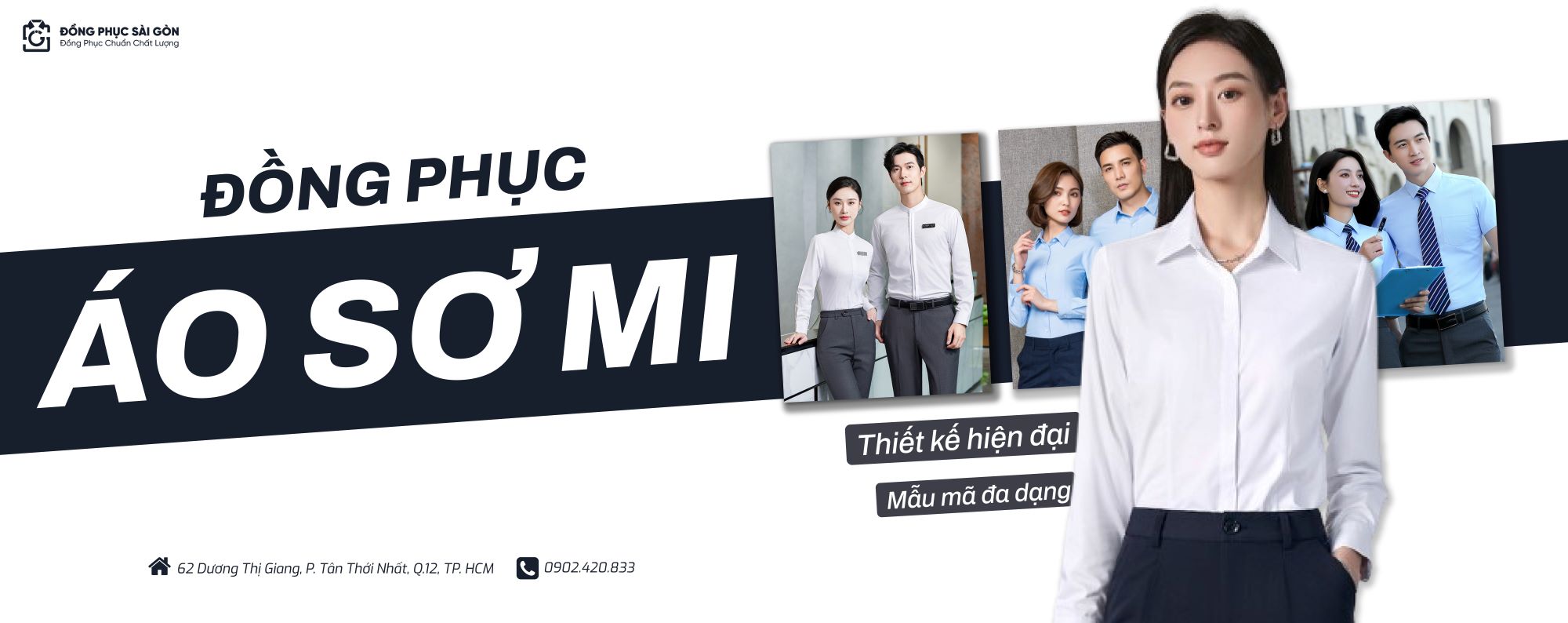 Banner áo sơ mi đồng phục