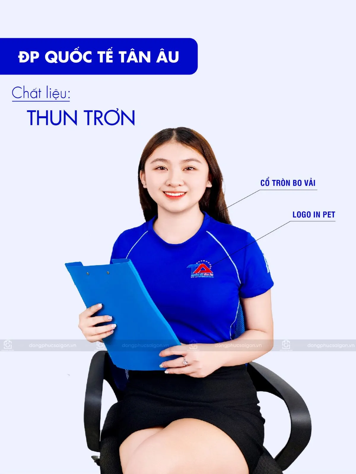 áo thun cổ tròn đồng phục quốc tế tân âu