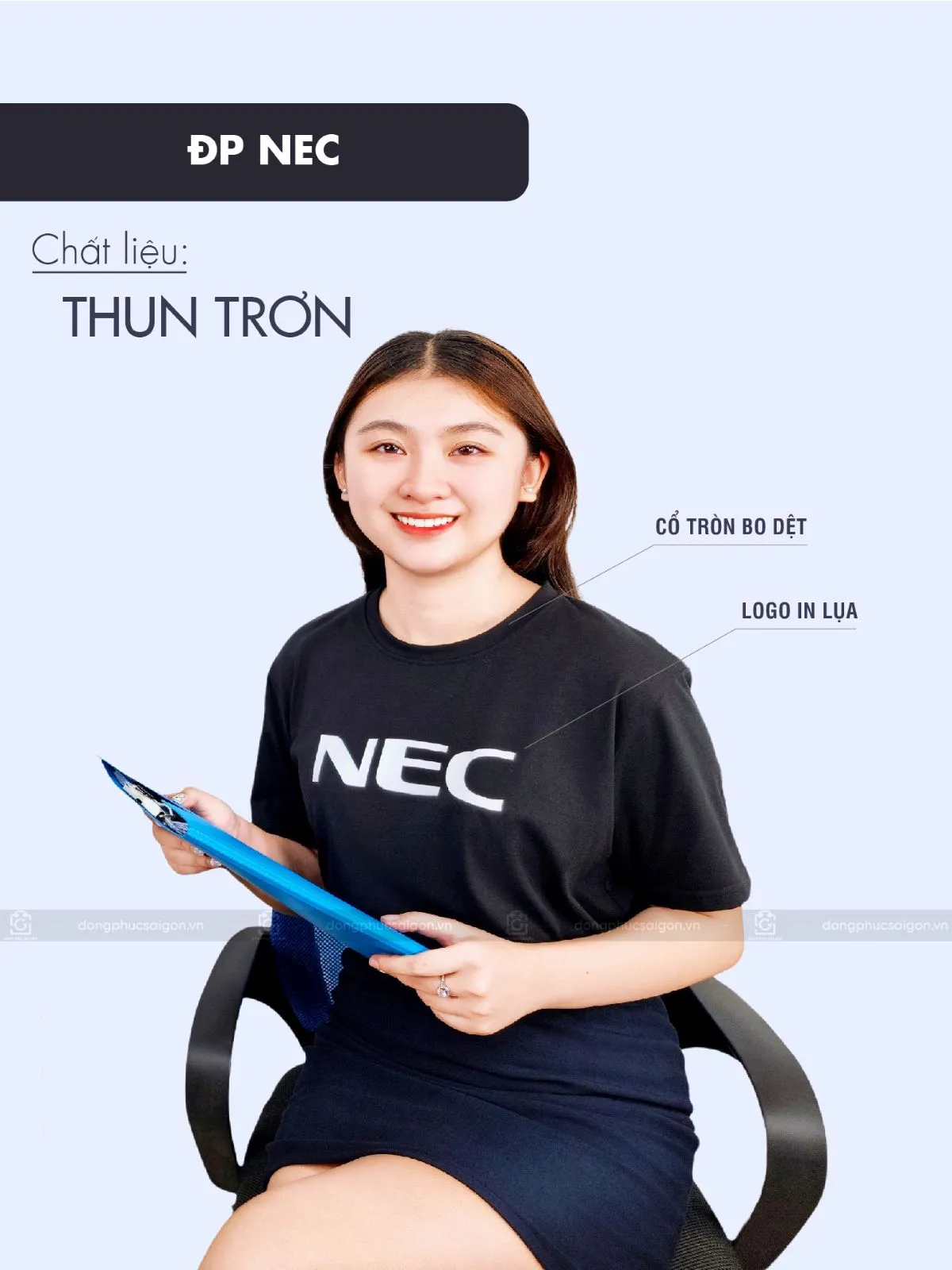 áo thun đồng phục cổ tròn NEC