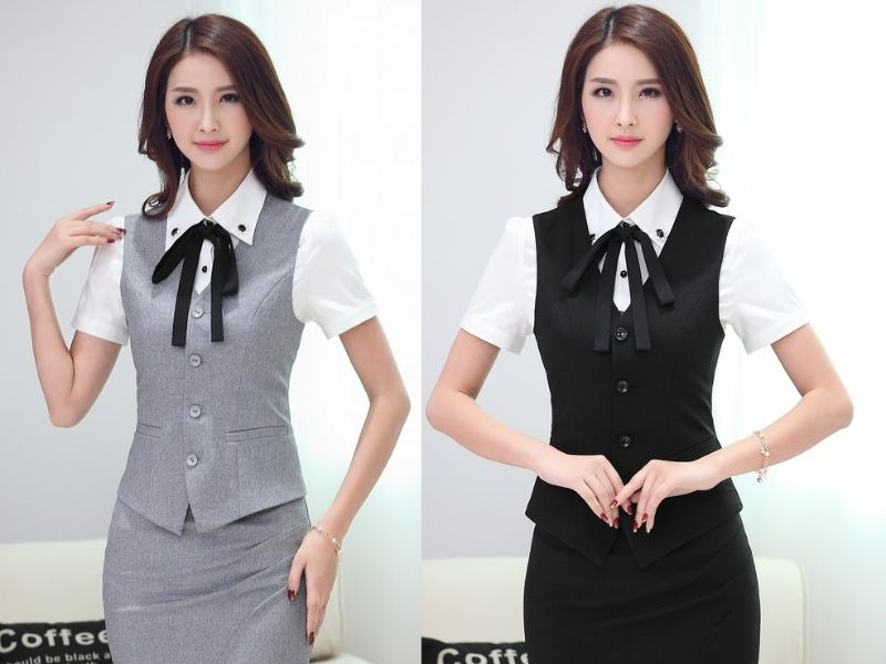 Đầm công sở dễ dàng kết hợp với vest, áo khoác dạ,... tạo nên set đồ hoàn chỉnh, ấn tượng