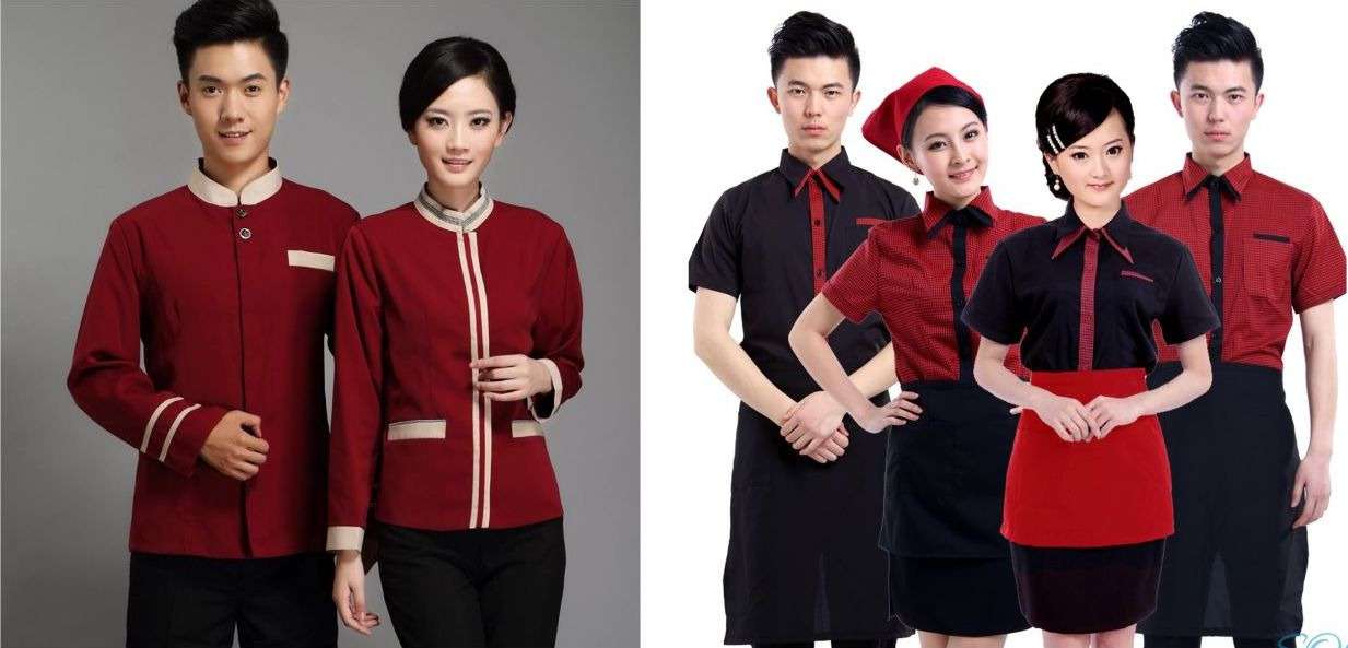 Đồng phục nhà hàng Hoa dành cho nhân viên với chất liệu cotton