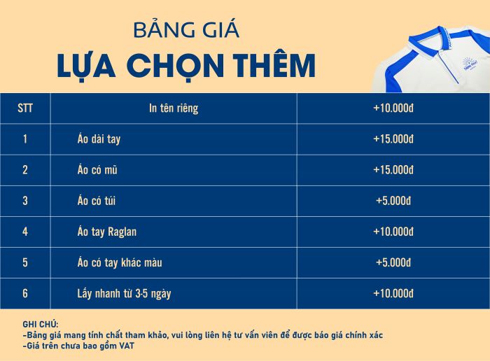 Bảng giá in tên riêng theo yêu cầu