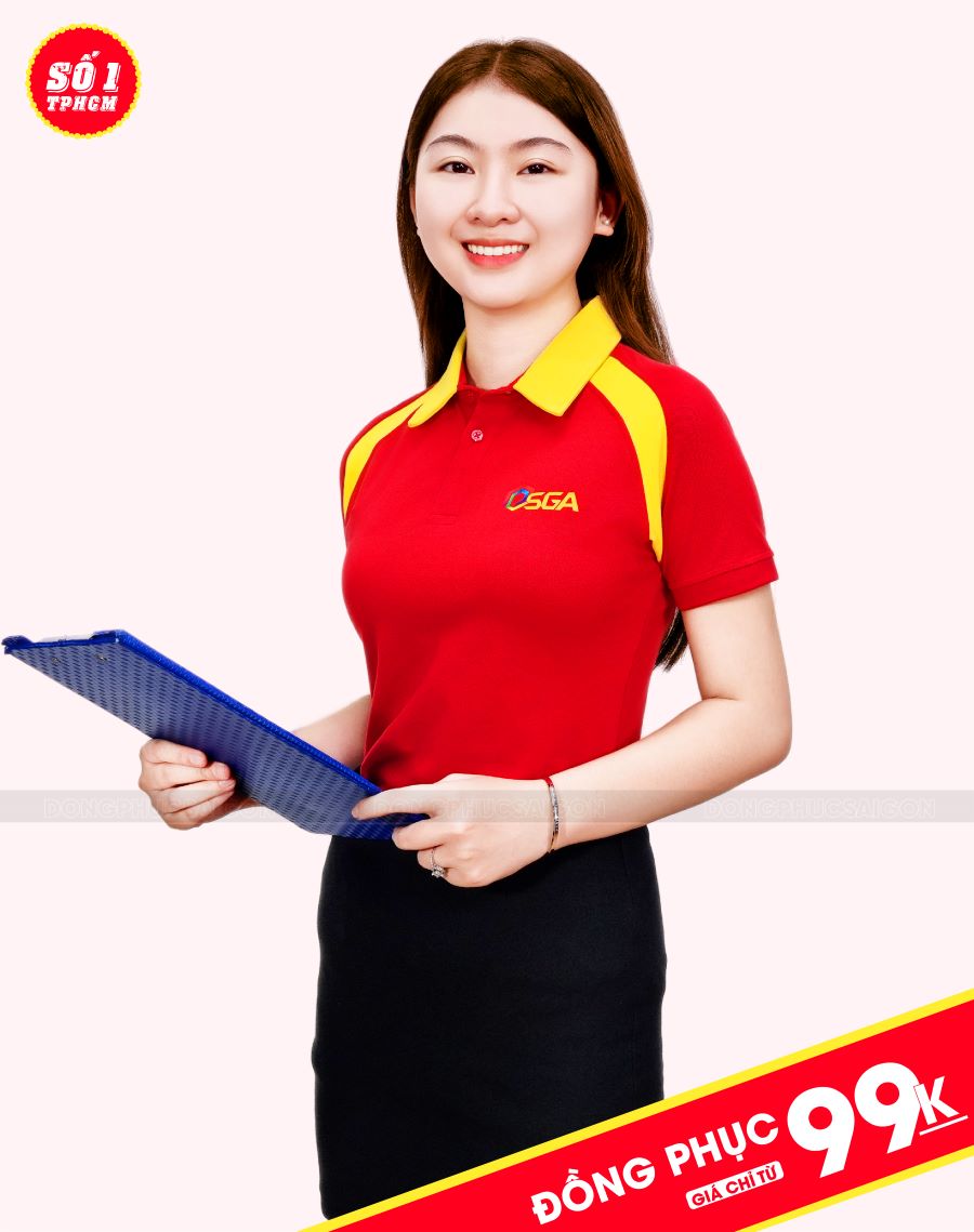 Áo Thun Đồng Phục Công Ty Có Cổ Logo SGA In Pet