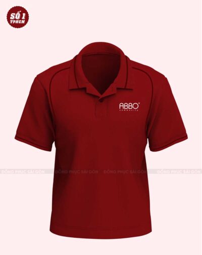 Áo đồng phục công ty nam màu đỏ đô