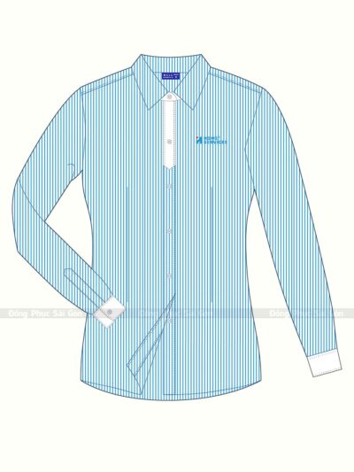 Áo sơ mi đồng phục công ty màu xanh dương