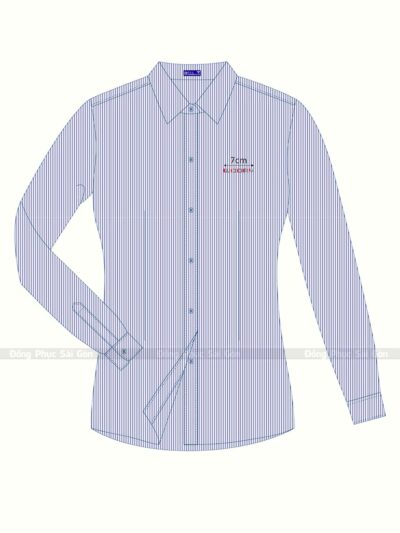 Áo sơ mi đồng phục công ty màu trắng xanh