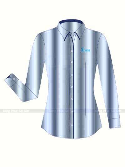 Đồng phục công sở áo sơ mi nam màu xanh