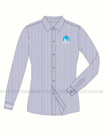 Đồng phục sơ mi nam màu xanh tay dài