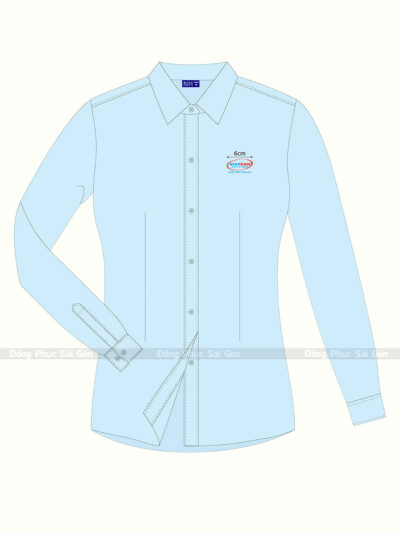 Áo sơ mi đồng phục công ty màu xanh