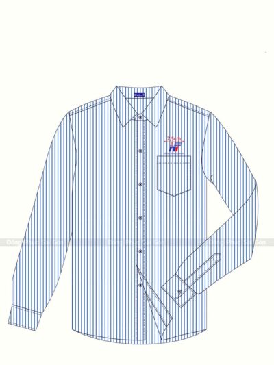 Đồng phục công sở – Áo sơ mi nữ sọc trắng xanh