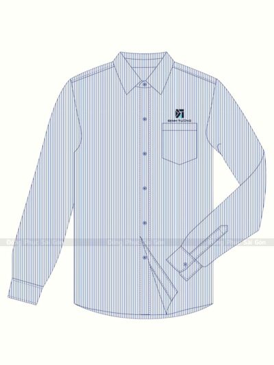 Đồng phục công sở áo sơ mi nam màu xanh