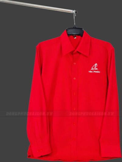 Đồng phục công sở áo sơ mi nam màu đỏ trơn ASMCS15