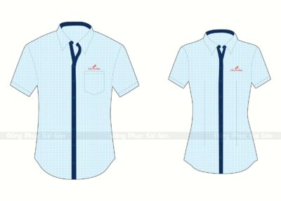 Áo sơ mi đồng phục công sở chất liệu Kate Ý