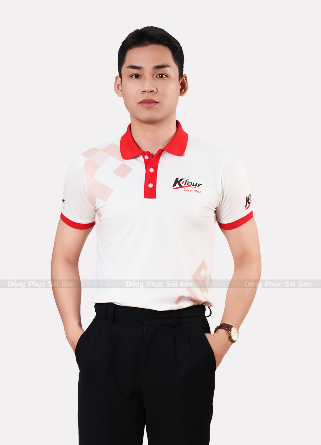 In áo đồng phục polo màu trắng AP20008