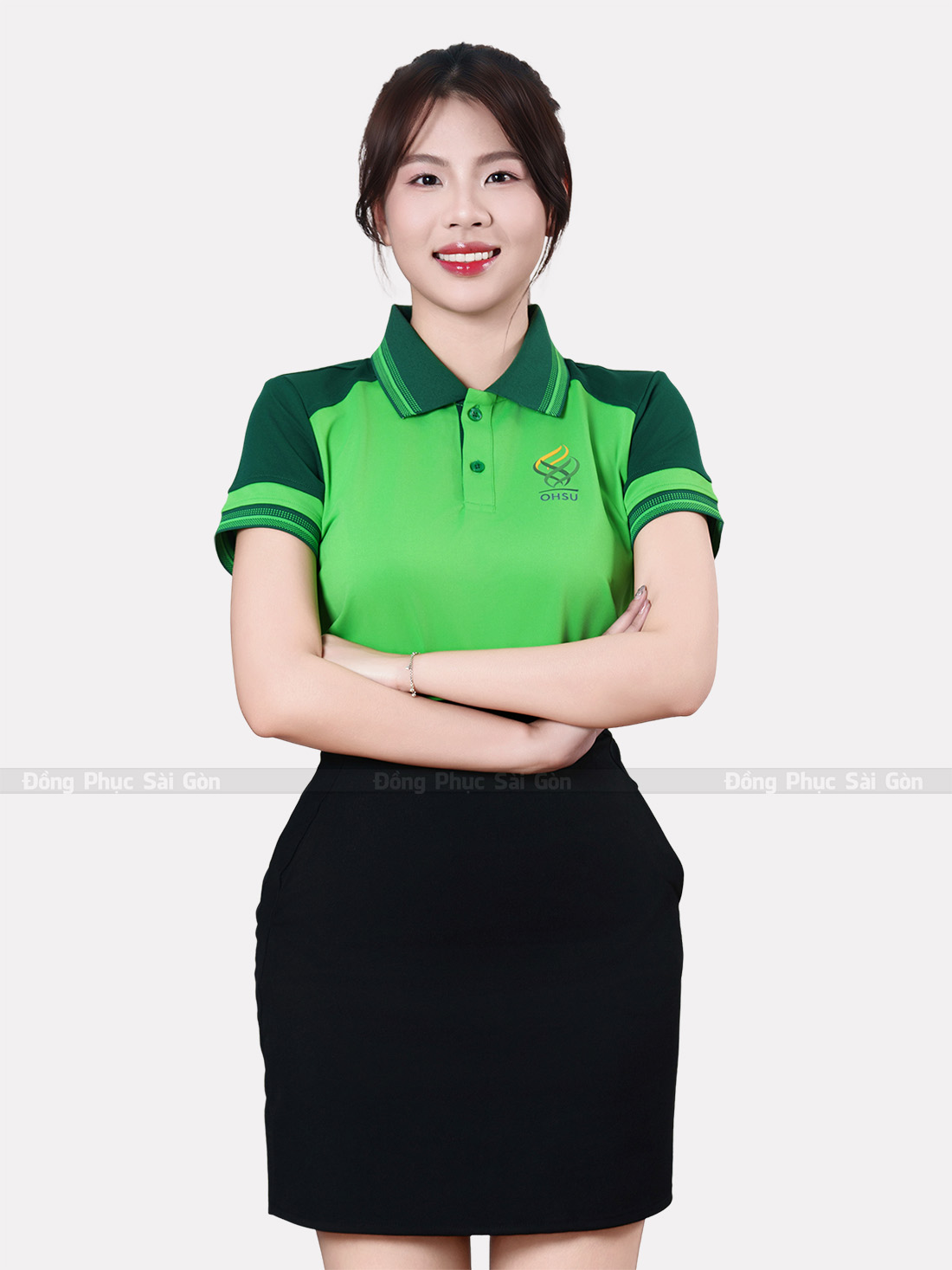 mẫu áo thun đồng phục công sở màu xanh 3