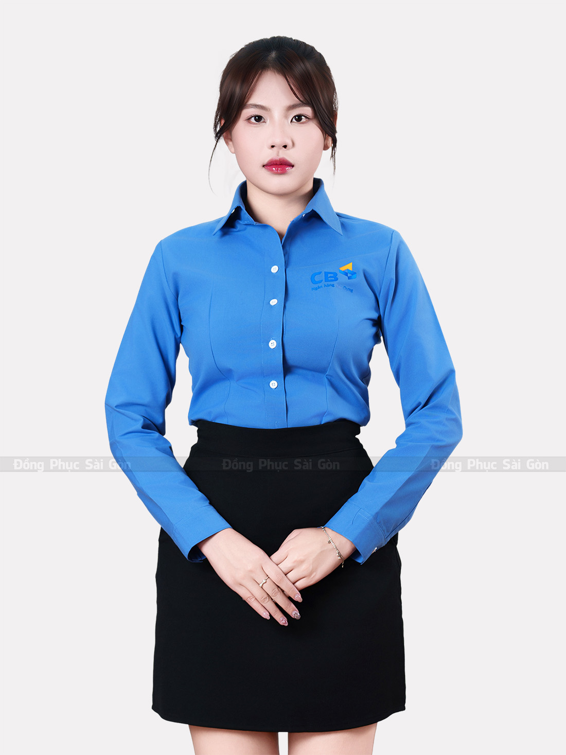 mẫu đồng phục công sở màu xanh 4