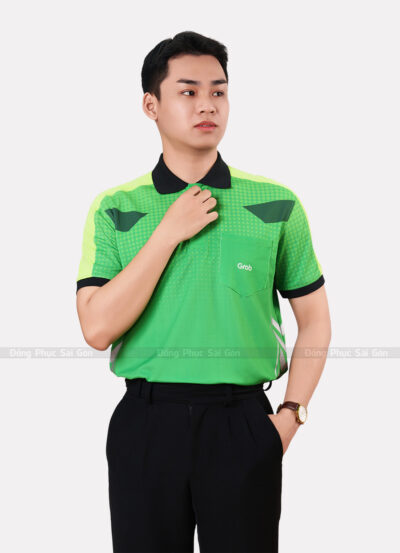 May in áo thun đồng phục công ty màu xanh lá cao cấp