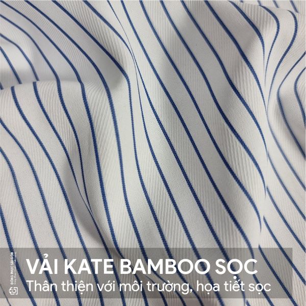 vải kate bamboo sọc sợi tự nhiên cao cấp