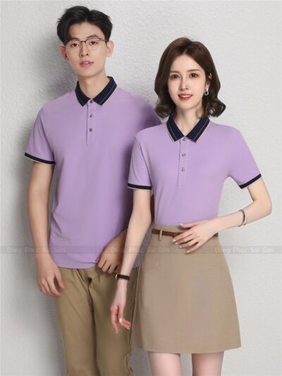 Áo đồng phục polo màu tím độc đáo
