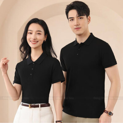 Áo polo đồng phục đen thanh lịch