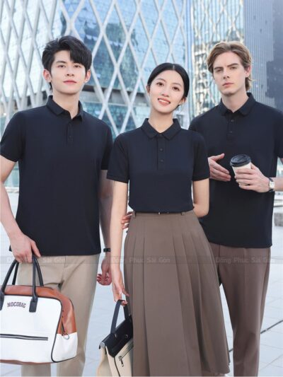 Áo thun đồng phục cổ trụ lịch sự AT250137 1