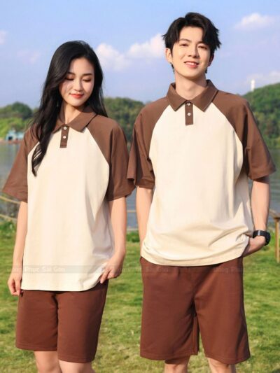 Áo thun đồng phục công ty có cổ cao cấp