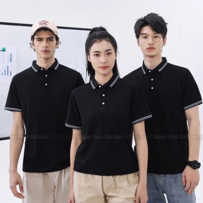 Áo thun đồng phục màu đen cao cấp 2