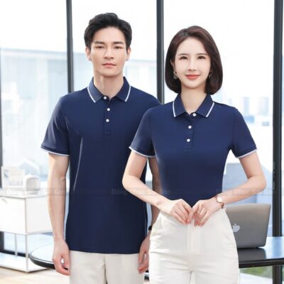 Áo thun đồng phục màu xanh dương tươi mát 5