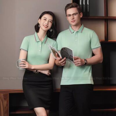 Áo thun đồng phục xanh ngọc tươi mới 1