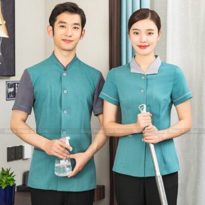 Đồng phục nhân viên quán ăn chay thanh lịch 1