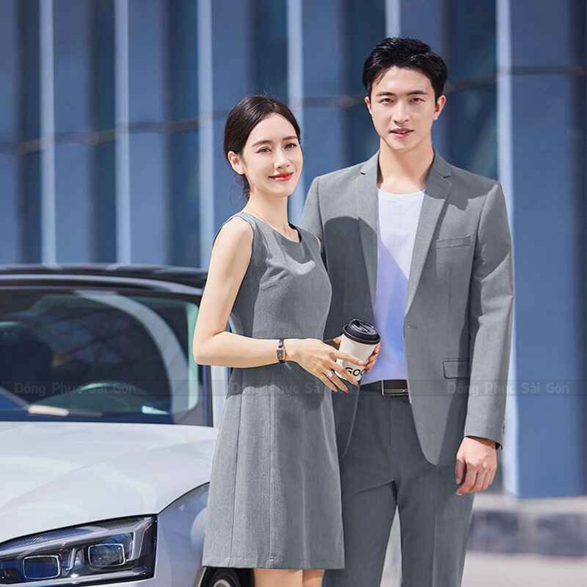 Áo đầm đồng phục công sở CS250432 2