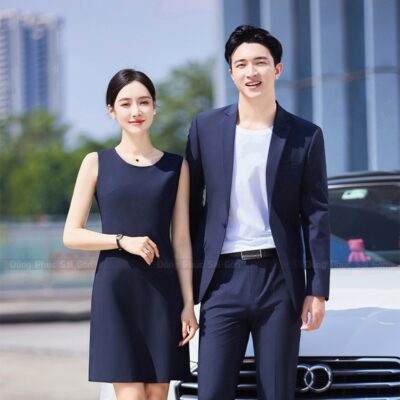 Áo đầm đồng phục công sở CS250432 4