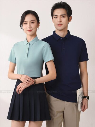 Áo đồng phục công ty thiết kế riêng tại Đồng Phục Sài Gòn, chất liệu cao cấp, thiết kế tối giản nhưng tinh tế.