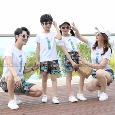 Áo đồng phục đi biển gia đình năng động 2