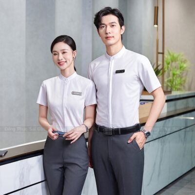 Áo đồng phục sơ mi trắng 1