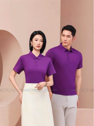 Áo thun đồng phục màu tím độc đáo 1