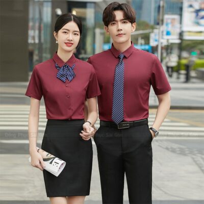 Đồng phục áo sơ mi cộc tay năng động 1