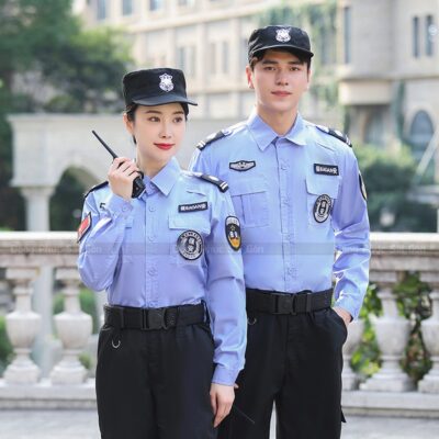 Đồng phục bảo vệ màu xanh chuyên nghiệp