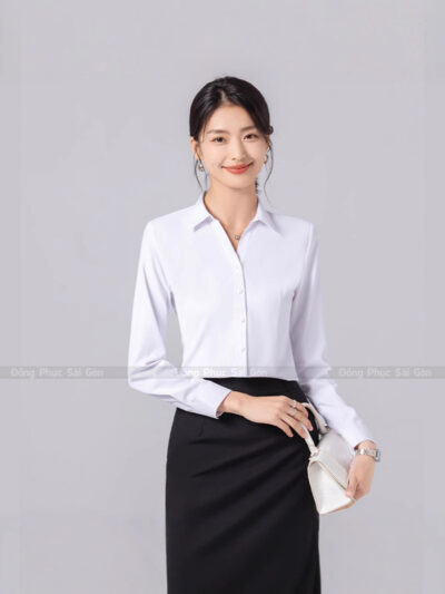 Đồng phục công sở cho nữ màu trắng HCM