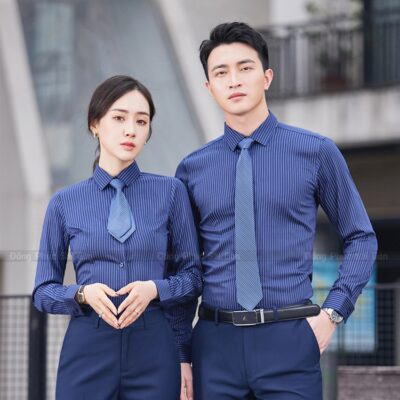 Đồng phục công sở màu xanh navy chuyên nghiệp