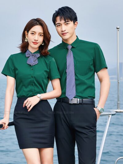 Đồng phục công sở nữ may sẵn màu xanh rêu