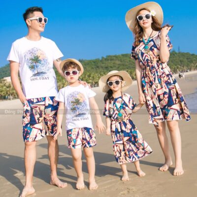 Đồng phục đi biển đại gia đình ấm cúng 1