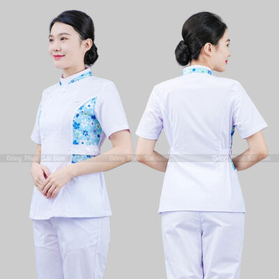 Đồng phục lễ tân bệnh viện sang trọng 1