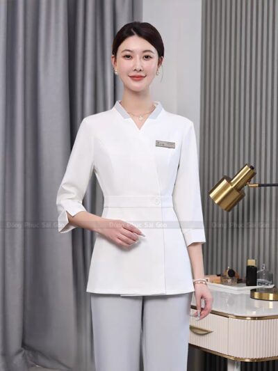 Đồng phục spa trắng SP250136