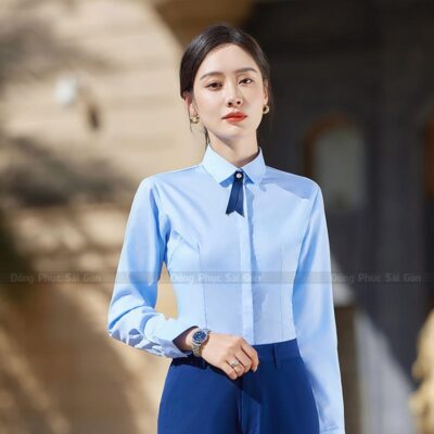 Gia công áo kiểu đồng phục nữ đẹp công sở