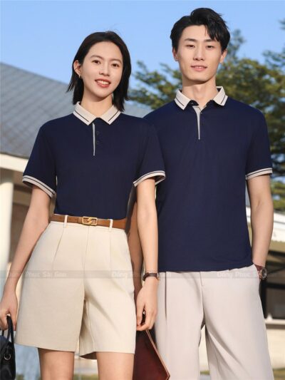May áo đồng phục công ty sơ mi thanh lịch