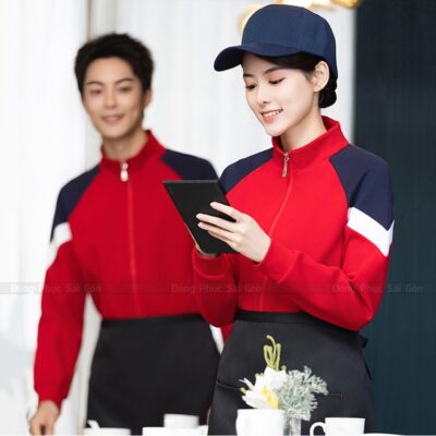 may áo gió đồng phục nhà hàng tiện lợi 2