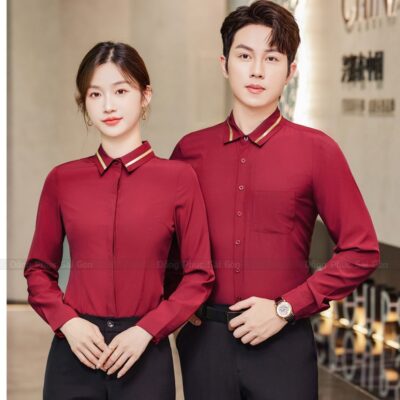 Sơ mi đồng phục nam trơn màu SM250052 1