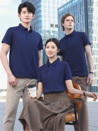 áo có cổ đồng phục công ty màu xanh navy (2)