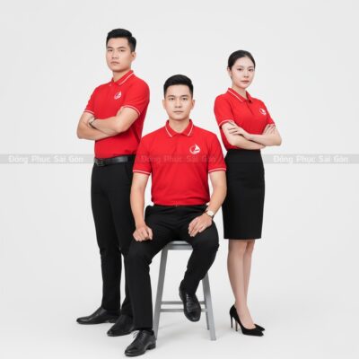 áo đồng phục công ty màu đỏ ACT120016